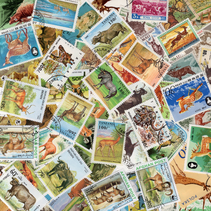 Bêtes à Cornes timbres thématiques tous différents.