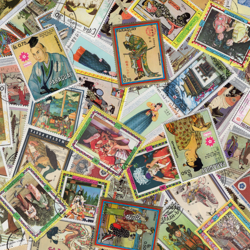 Art Japonais 50 timbres thématiques tous différents.