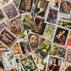 Peintres Italiens 50 timbres thématiques tous différents.
