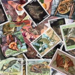 Chauves-souris 25 timbres thématiques tous différents.