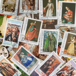 Peintres Espagnols 25 timbres thématiques tous différents.