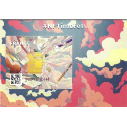 Feuillet crypto timbre NFTimbre1 autoadhésif.