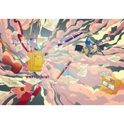 Feuillet crypto timbre NFTimbre1 autoadhésif.