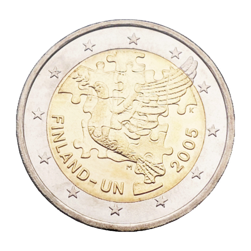 Pièce 2 Euros colorisée Finlande 2005 - VILLERS COLLECTIONS
