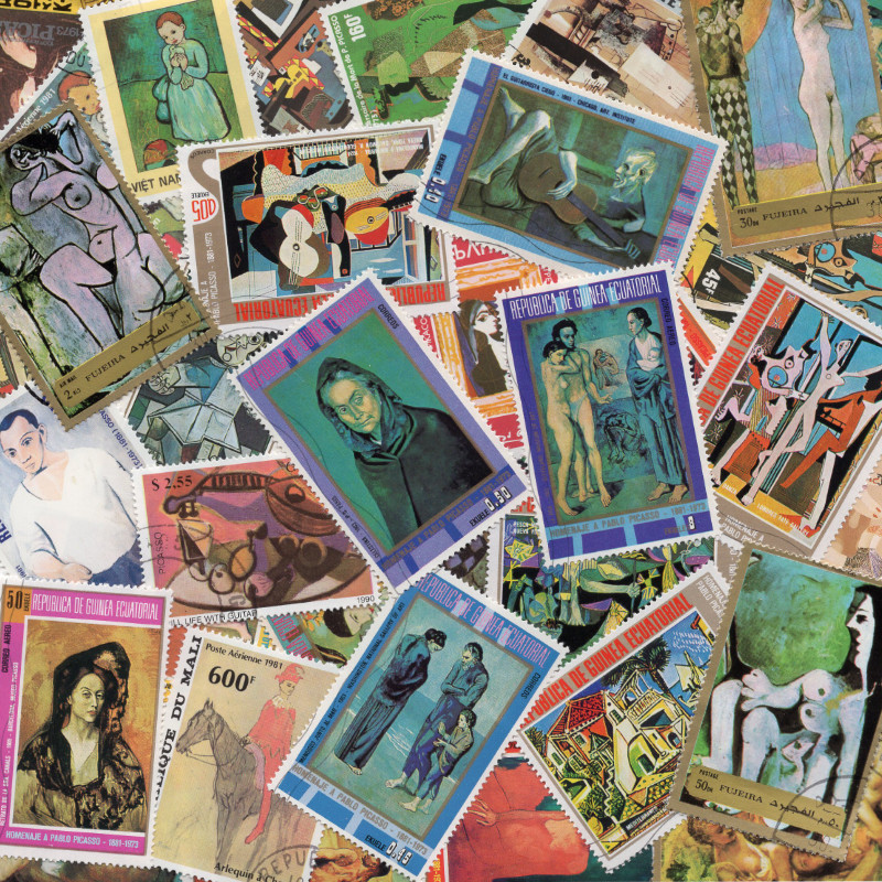 Peintre Picasso timbres thématiques tous différents.