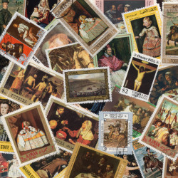 Peintre Velasquez 25 timbres thématiques tous différents.