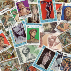 Peintre Michel-Ange 25 timbres thématiques tous différents.