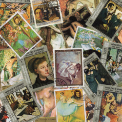 Peintre Degas 20 timbres thématiques tous différents.