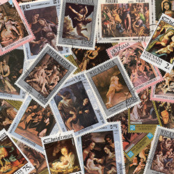 Peintre Le Correggio 25 timbres thématiques tous différents.