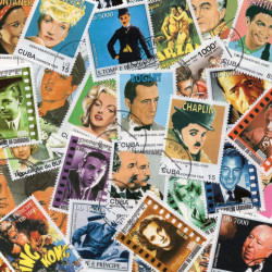 Artistes de cinéma timbres thématiques tous différents.