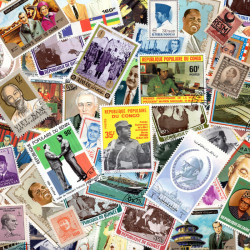 Chefs d'États 100 timbres thématiques tous différents.