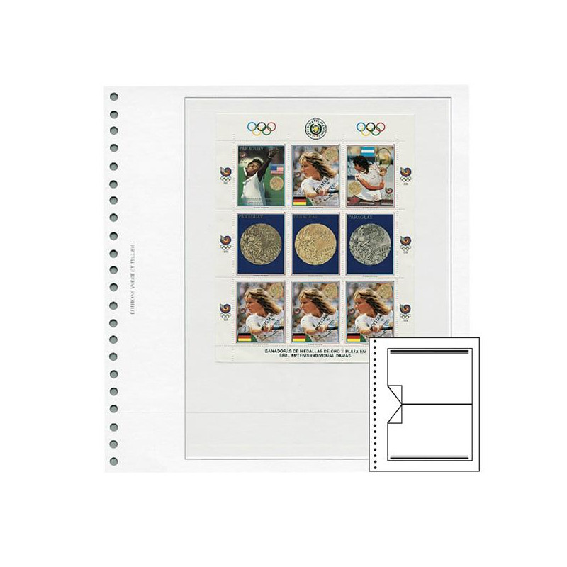 Recharges Régent-Supra Yvert à 1 poche pour feuillets de timbres-poste.