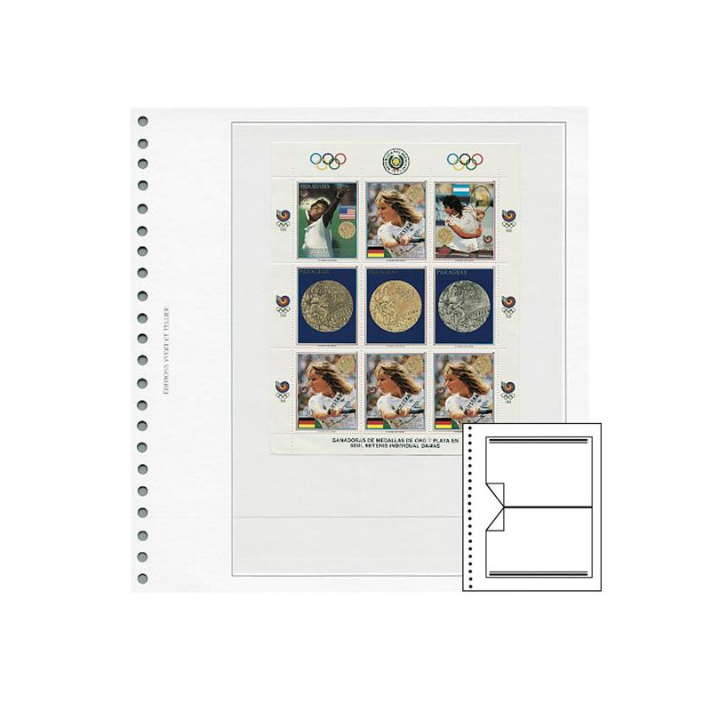 Recharges Régent-Supra Yvert à 1 poche pour feuillets de timbres-poste.
