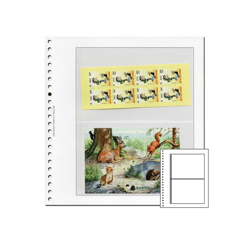 Recharges neutres Duo-Supra Yvert à 2 poches pour blocs, carnets de timbres-poste.