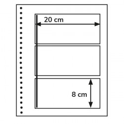 Recharges neutres Duo-Supra Yvert à 3 poches pour blocs de timbres.