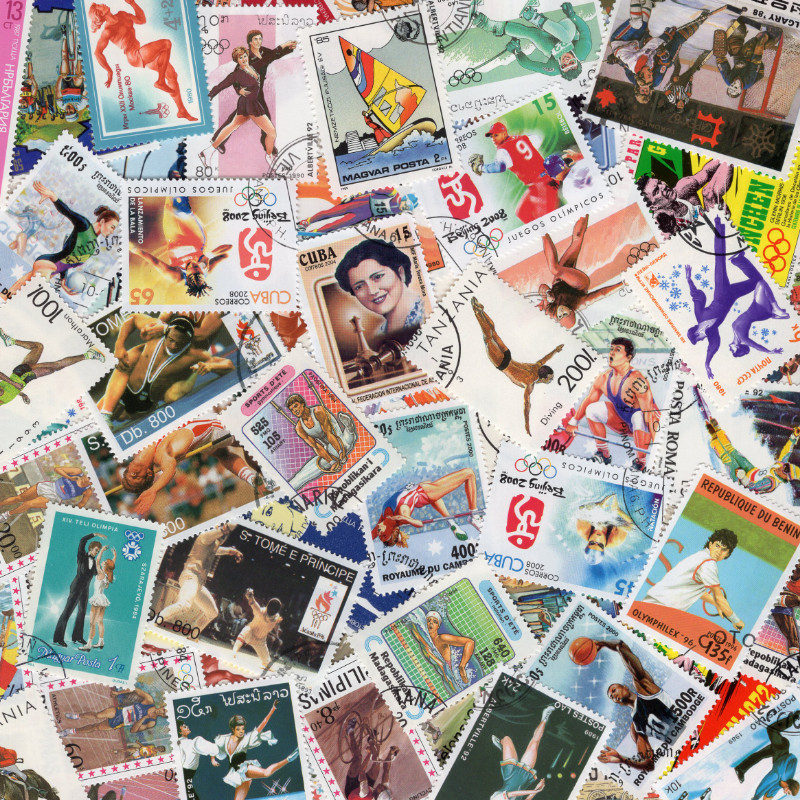 Sports timbres thématiques tous différents.