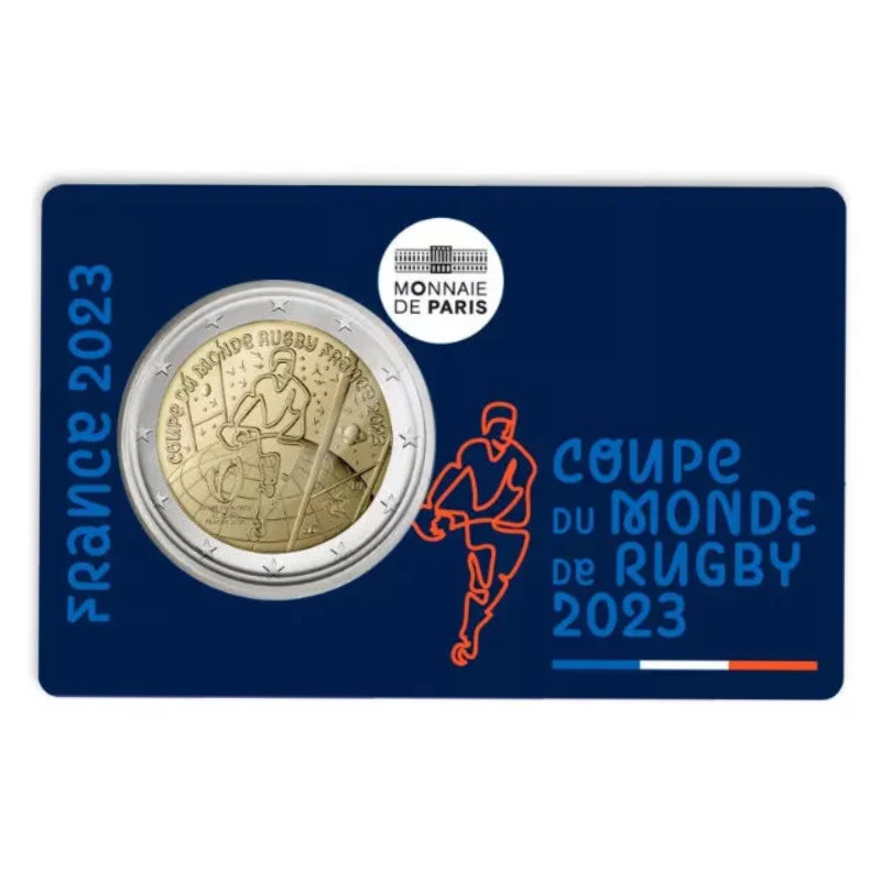 2 euros coincard BU France Coupe du monde de Rugby 2023.