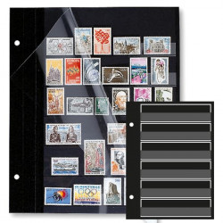 Recharges Futura Yvert à 6 bandes noires pour timbres-poste. (C80)