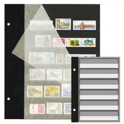Recharges Futura Yvert à 6 bandes noires pour timbres-poste. (C50)