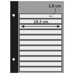 Recharges Futura Yvert à 11 bandes noires pour timbres-poste. (C90)