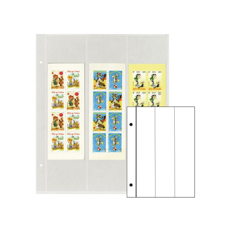 Recharges Futura Yvert à 3 bandes verticales pour carnets de timbres. (C30)