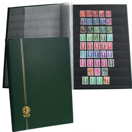Perfecta Classeur Fixe Pour Timbres – Grand Modèle – Pages Noires – 16 Pages – Vert – Préservation Et Rangement Des Collections