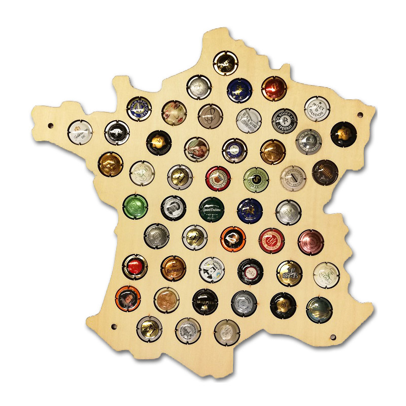 La France en 50 muselets de capsules de champagne.