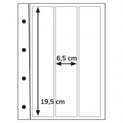 Recharges Initia transparentes à 3 bandes pour carnets de timbres.