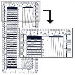 Odontomètre pour mesurer la dentelure des timbres -poste.