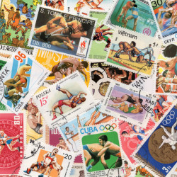 Lutte 25 timbres thématiques tous différents.