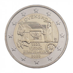 2 euros commémorative Slovaquie 2023 - Voie postale à cheval.