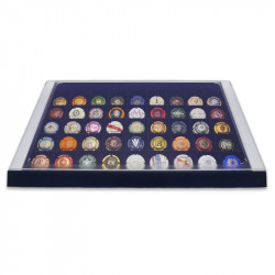 Coffret prestige pour présentation en relief 50 capsules de champagne.