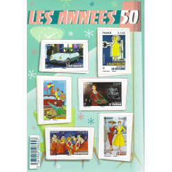 Feuillet de 6 timbres Les années 50 - F4875 neuf**.