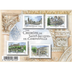 Feuillet de 4 timbres Les chemins de Saint-Jacques-de-Compostelle F4838 neuf**.