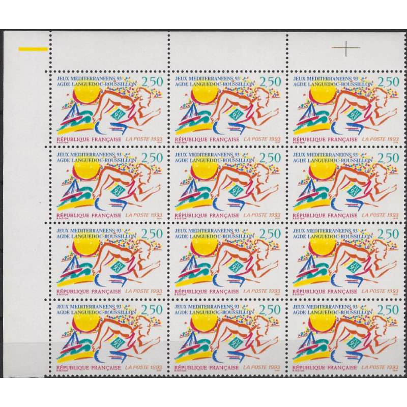 Jeux méditerranéens timbre de France N°2795b variété neuf**.