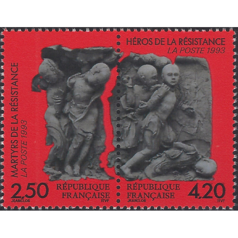 Martyrs et Héros de la Résistance timbres de France N°P2813A paire neuf**.