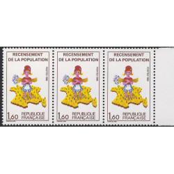Recensement de la population timbre de France N°2202a variété neuf**.
