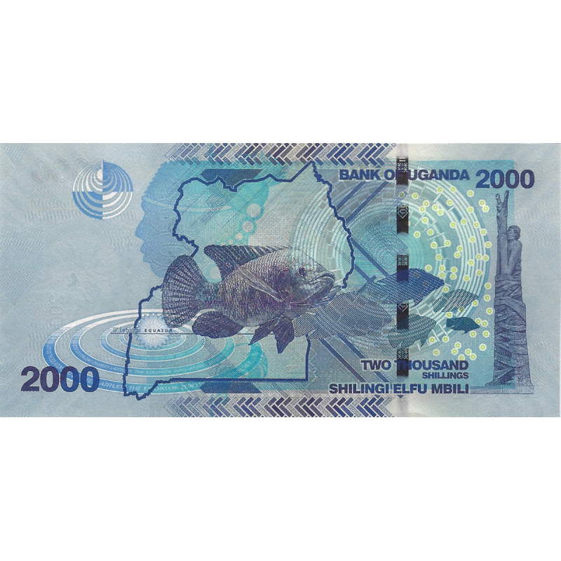 Ouganda 5 billets de banque neufs.