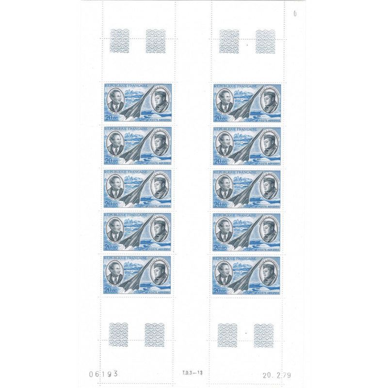 Feuillet 10 timbres poste aérienne Mermoz F44c neuf**.