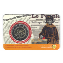 2 euros Belgique 2023 - Suffrage Universel des Femmes coincard version flamand.