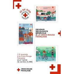Feuillet de 2 timbres Croix-Rouge Française 2023 neuf**.