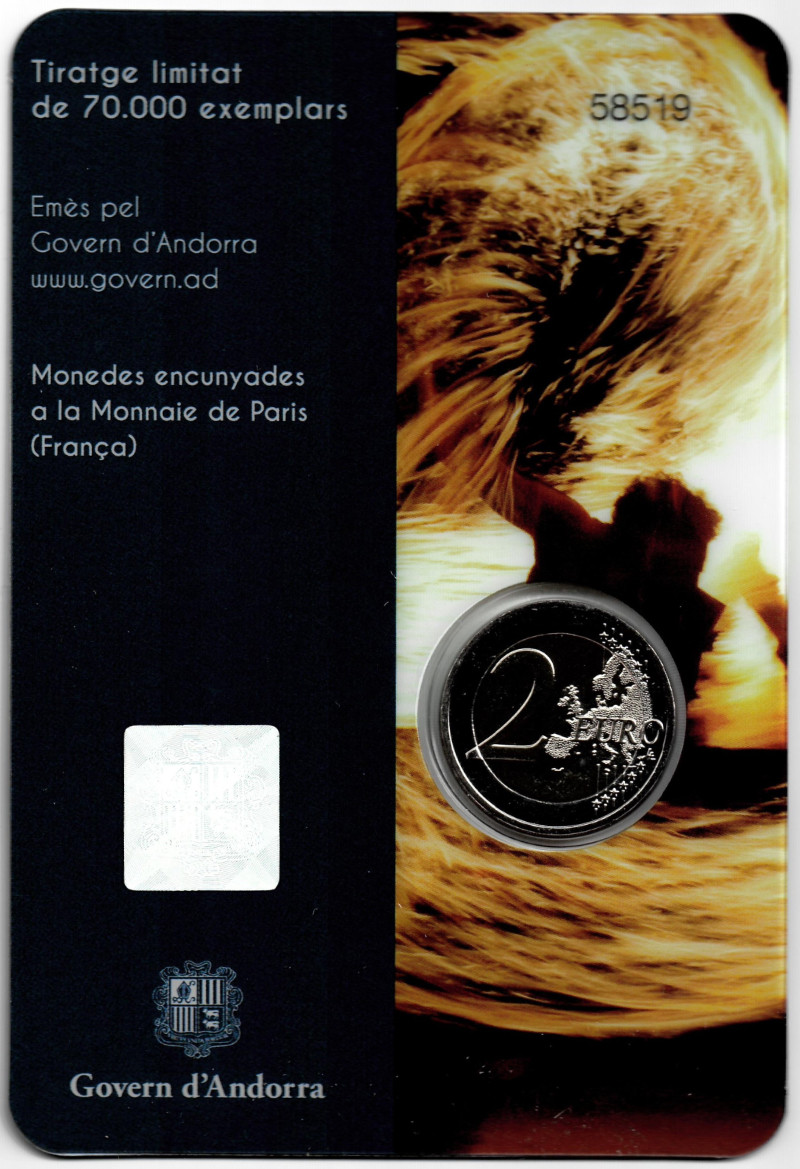 2 euros Andorre 2023 Fêtes du solstice d'été BU FDC