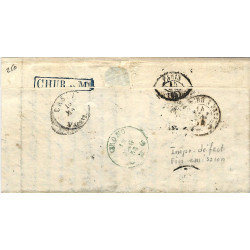 Cérès N°5 oblitéré PC 1213 sur lettre pour Leggia 1854. R