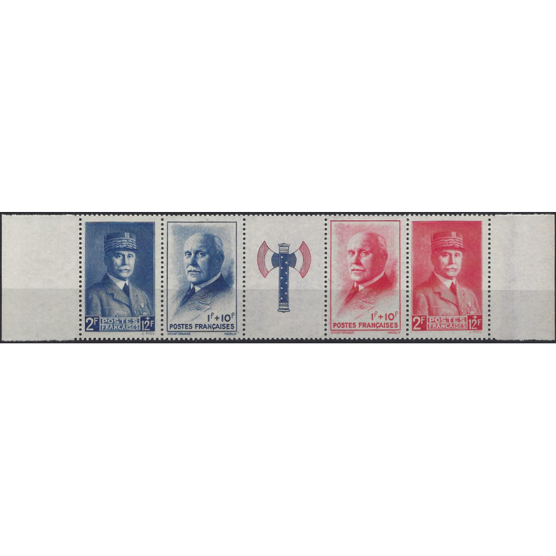 Bande francisque de 4 timbres N°571A neuf**.