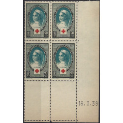 Croix-Rouge timbre de France N°422 bloc coin daté neuf**.