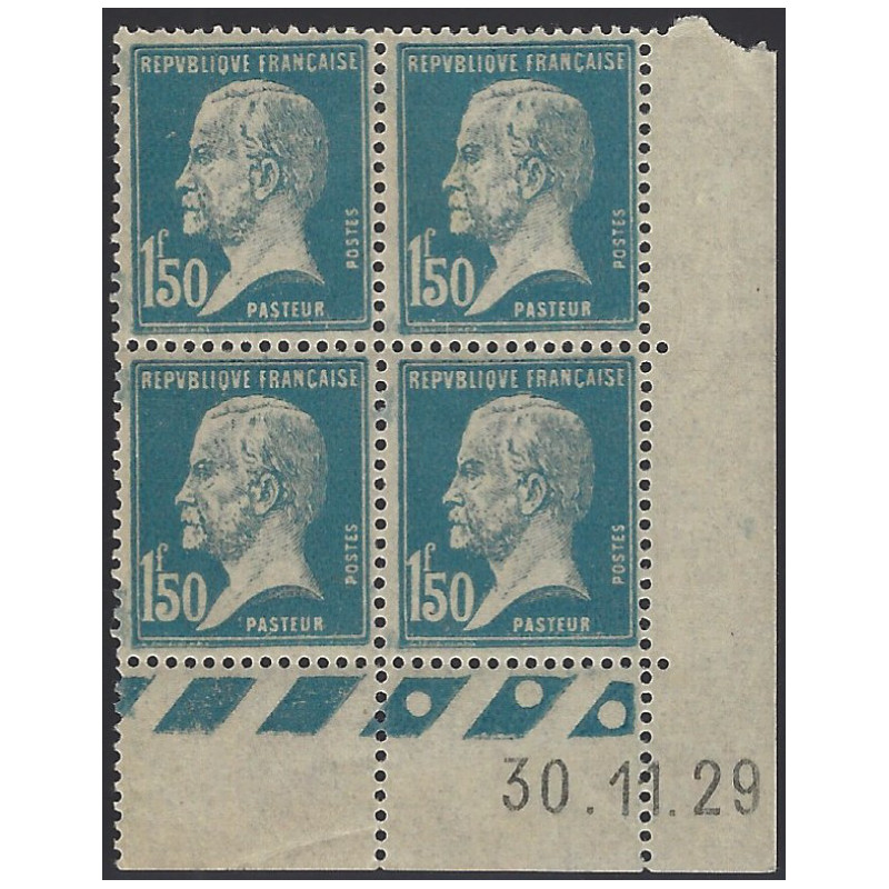 Pasteur timbre de France N°181 bloc coin daté neuf**.