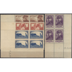 Œuvres de guerre timbres de France N°454-457 série en bloc coin daté neuf**.