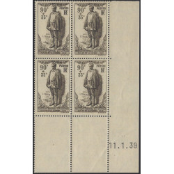 Léon Trulin timbre de France N°420 bloc coin daté neuf**.