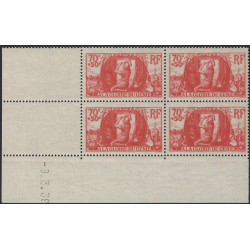 Génie militaire timbre de France N°423 bloc coin daté neuf**.
