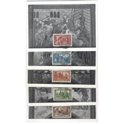 Sarre timbres N°278-282 oblitérés sur cartes maximum 10-11-1950.